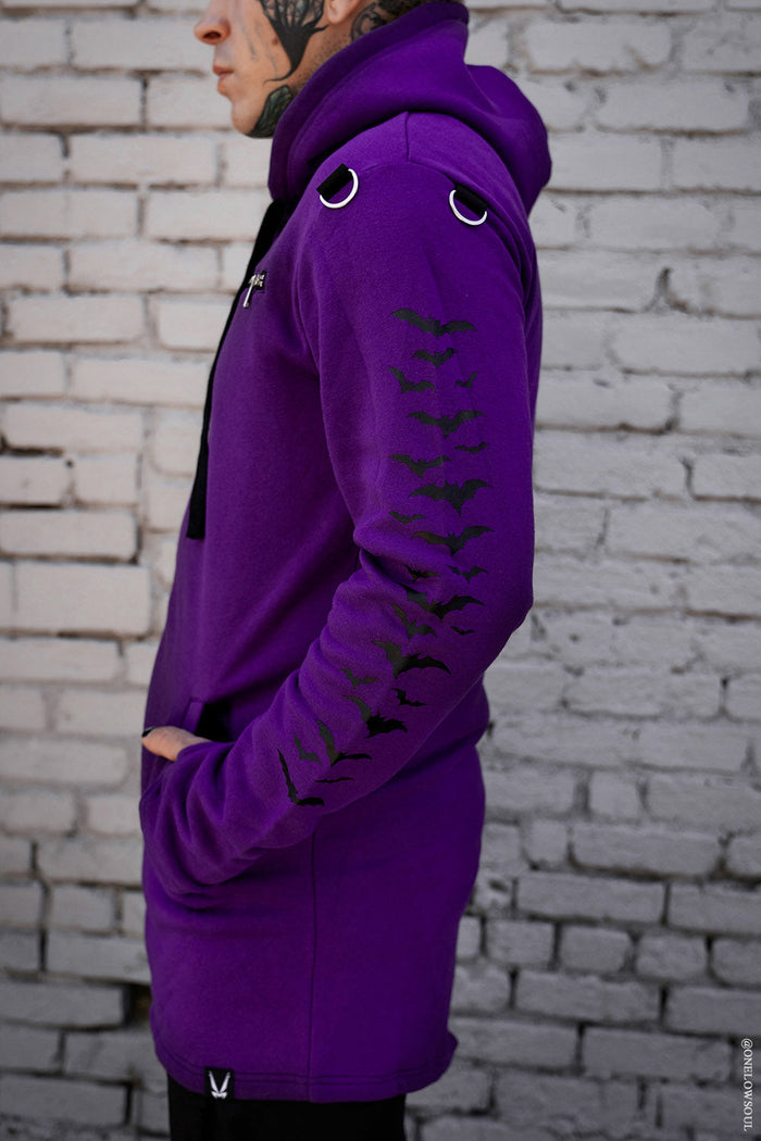 Split Mage Hoodie [Black/Purple] -  - Hoodies
