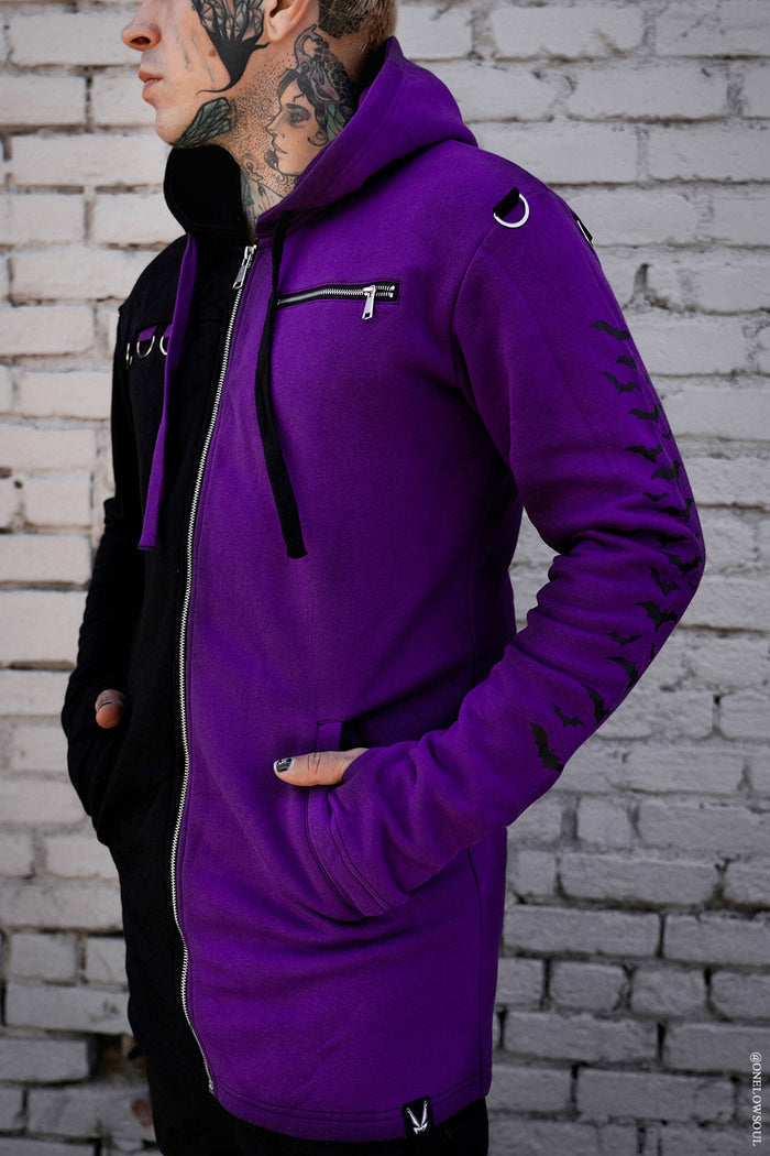 Split Mage Hoodie [Black/Purple] -  - Hoodies
