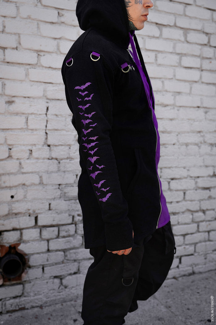 Split Mage Hoodie [Black/Purple] -  - Hoodies