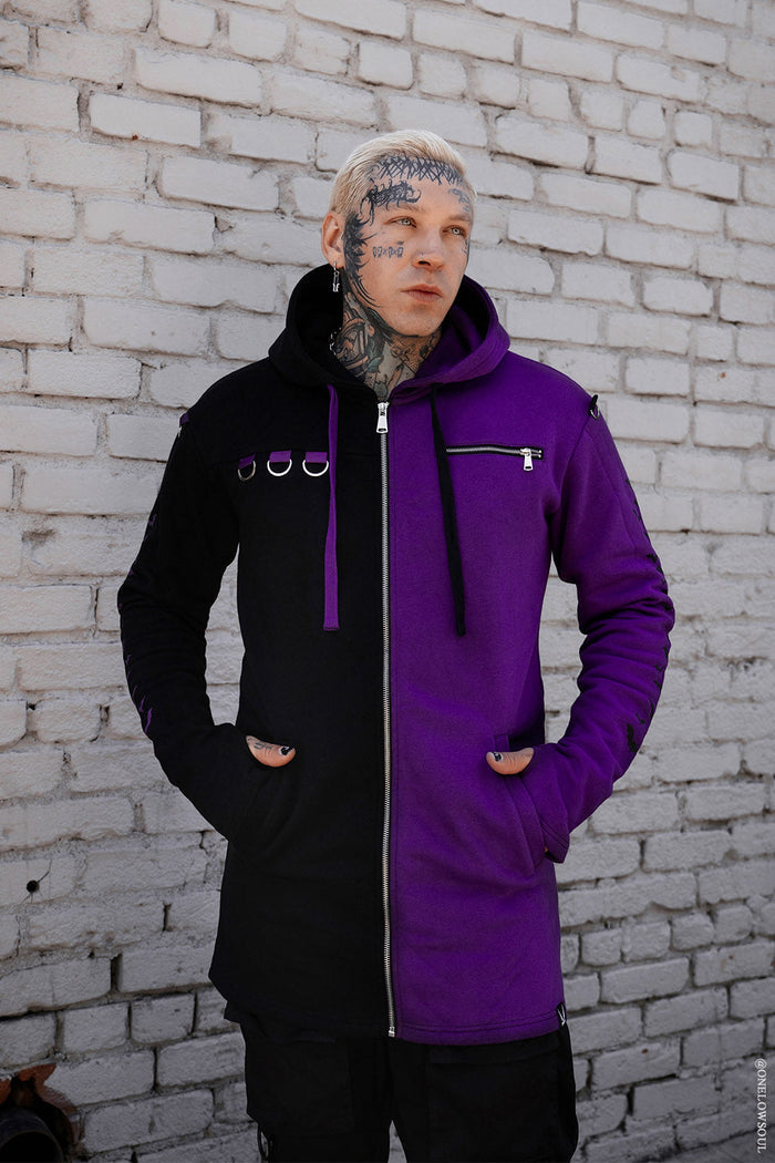 Split Mage Hoodie [Black/Purple] -  - Hoodies
