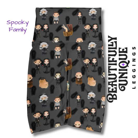 Spooky Family (Exclusive) Pocket Biker Shorts - High-quality Handcrafted Vibrant Bike Shorts -  - Shorts