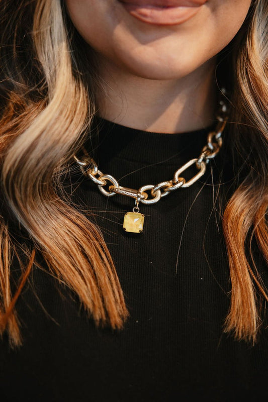 Square Charm in Lemon Drop - Macoma Boutique315 Jewelry