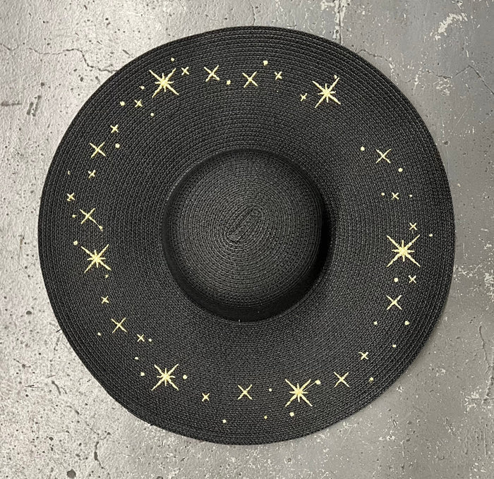 Starry Night Gold XL Brim Floppy Sun Hat