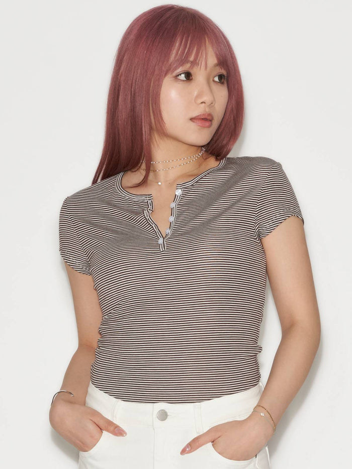 Striped Button Up Top