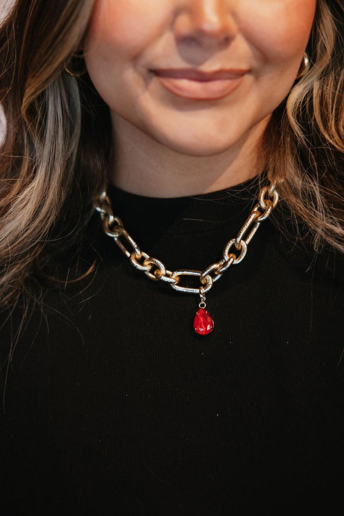 Teardrop Charm in Ruby - Macoma Boutique315 Jewelry