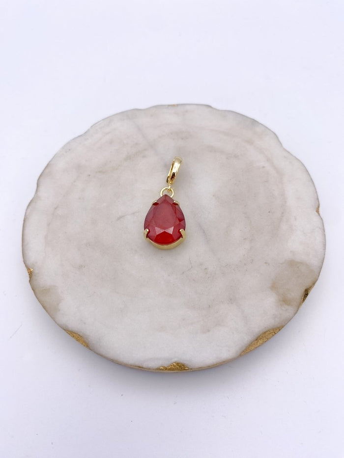 Teardrop Charm in Ruby - Macoma Boutique310 Accessories/Jewelry