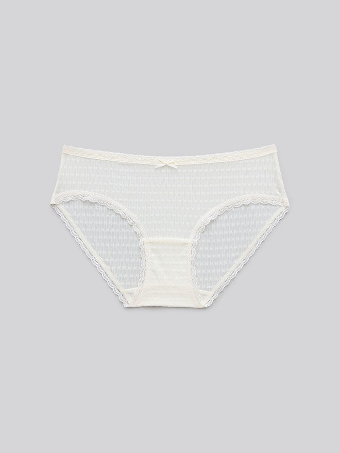 JENNA P SOLID, Texture Lace Hipster Panty - 8f6-offwhite