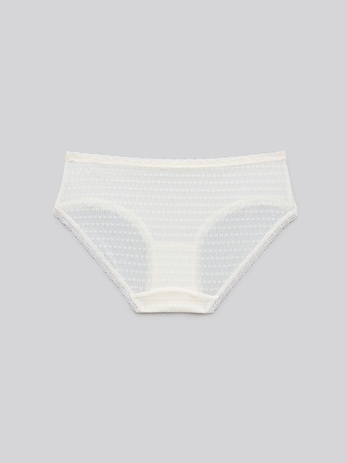 JENNA P SOLID, Texture Lace Hipster Panty - 8f6-offwhite
