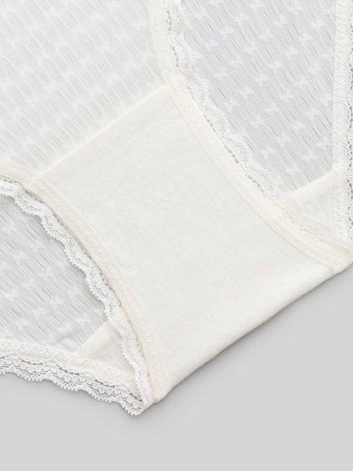 JENNA P SOLID, Texture Lace Hipster Panty - 8f6-offwhite