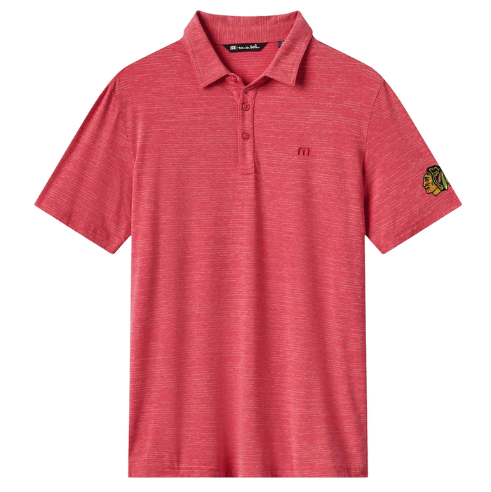 TravisMathew Chicago Blackhawks Heather Scooter Heater Polo