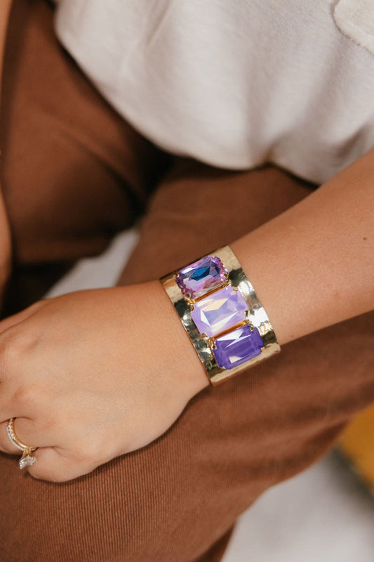 Uptown Glam Cuff Bracelet in Lavender Luxe - Macoma Boutique315 Jewelry