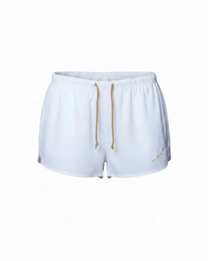 Vegan Silk Bamboo Kintsugi Shorts | White