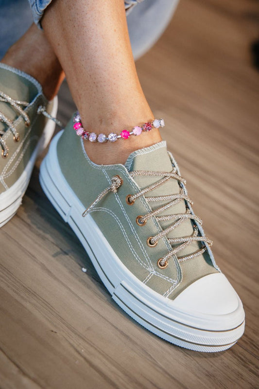 Very G Khaki Aman Gold Sneakers - Macoma Boutique301 Sneakers