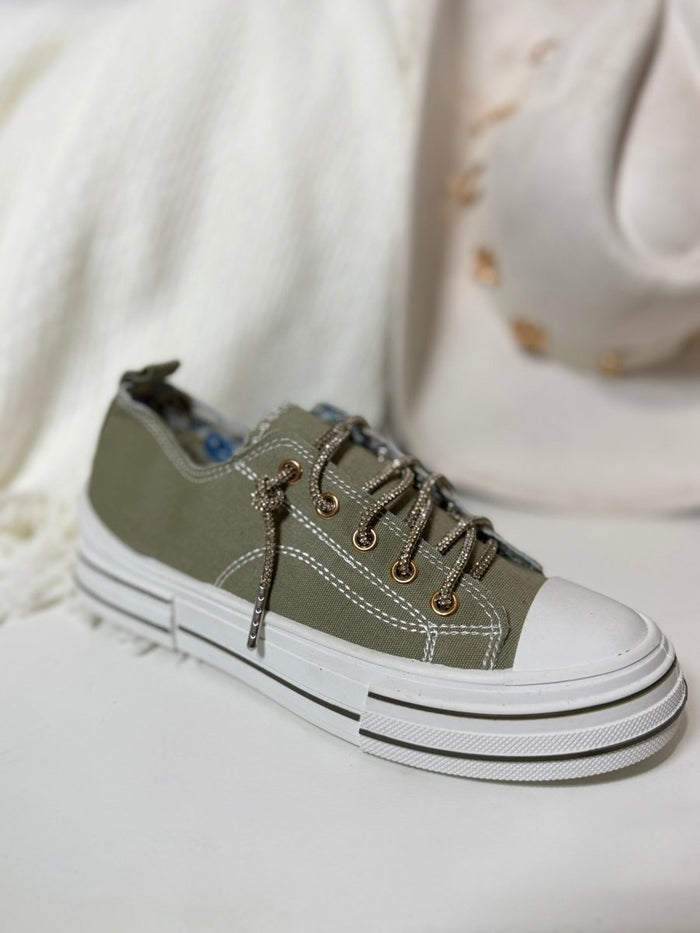 Very G Khaki Aman Gold Sneakers - Macoma Boutique301 Sneakers