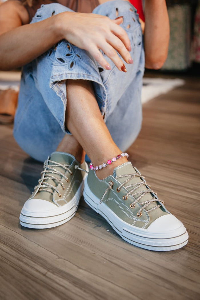 Very G Khaki Aman Gold Sneakers - Macoma Boutique301 Sneakers