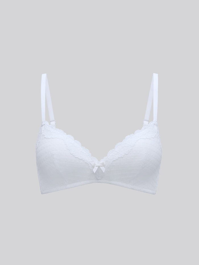 JENNIS, Wireless Lace Light Pad Bra - 8S6-OffWhite