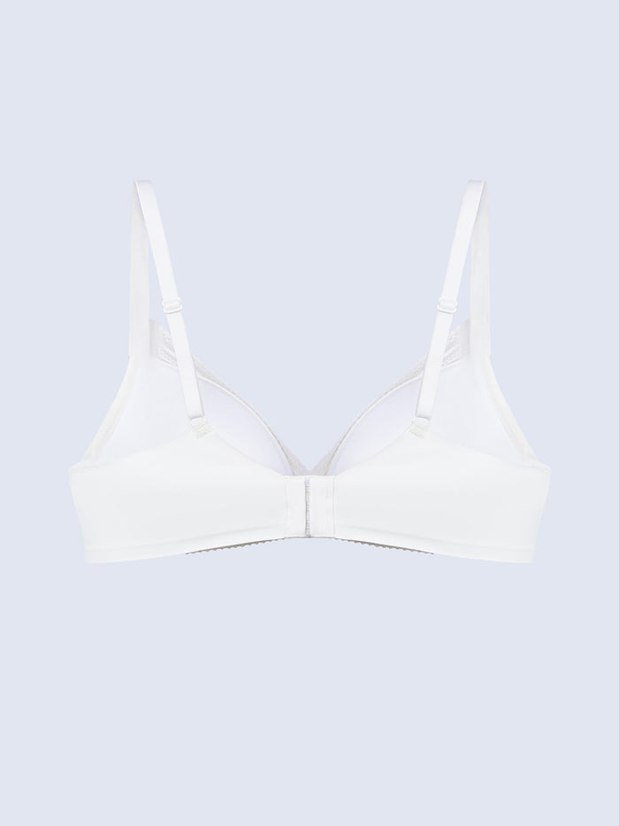 TUTU, Wireless Lace Push Up Pad Triangle Bra - 8F5-OffWhite