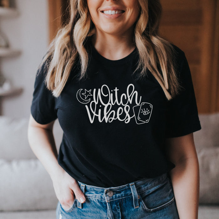 "Witch Vibes" Moon And Stars Tee - Unisex Shirt -  - Shirts