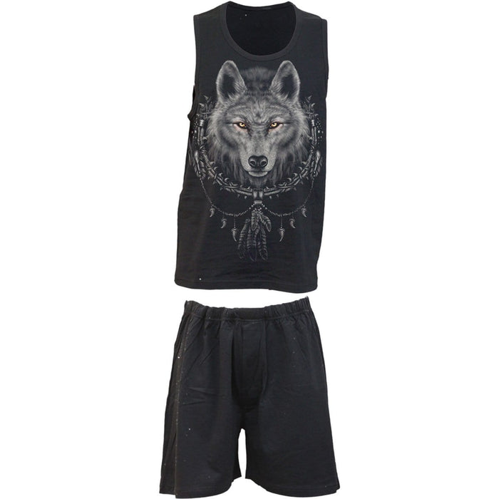 WOLF CHI - 4pc Mens Gothic Pyjama Set -  - Pyjama Sets