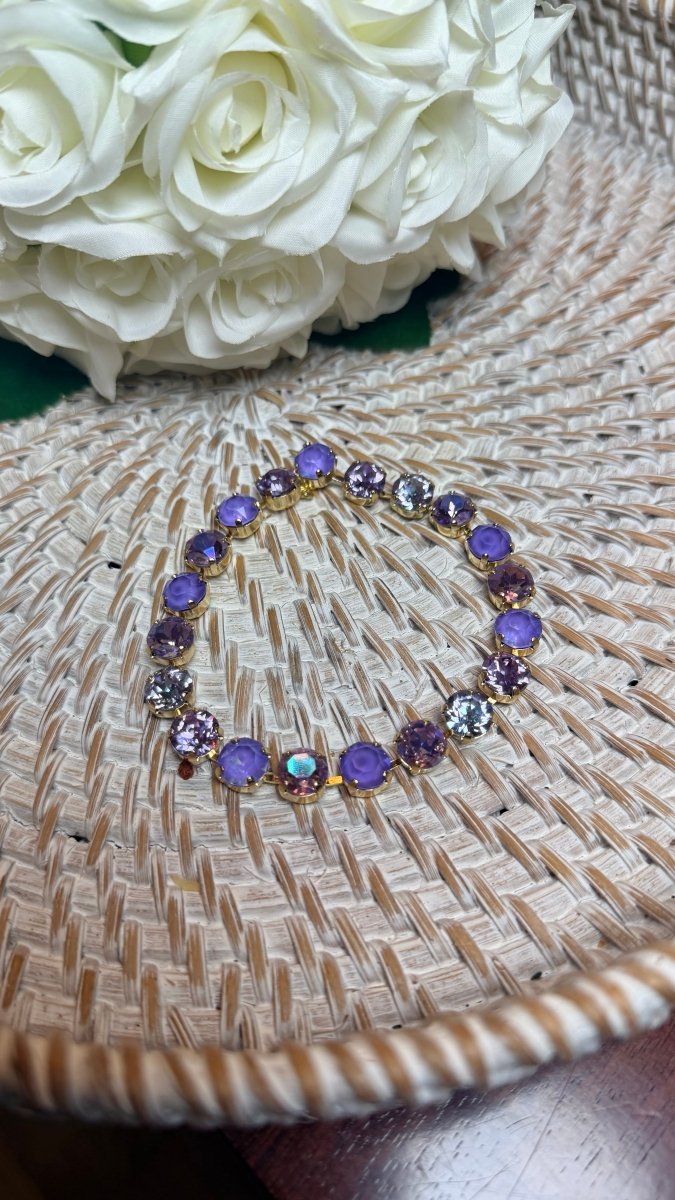 Wrapped in Sparkles Anklet/Lariat in Gold Purple Mix - Macoma Boutique315 Jewelry