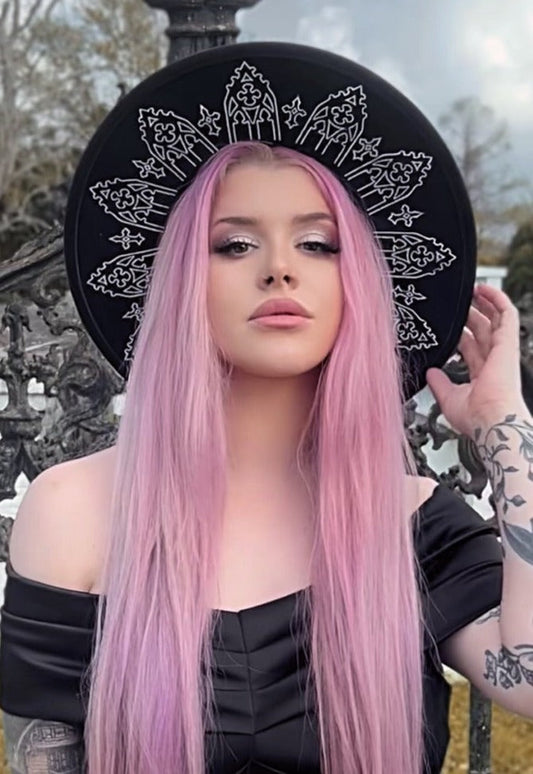 Vegan Felt Wide Brim Hat - XL Brim - "Wrought Iron Crown" - WITCHWOOD X WITCHVOID -  -