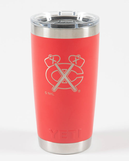 YETI Chicago Blackhawks 20 oz Red Rambler Tumbler
