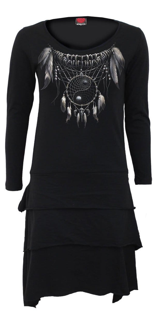 YIN YANG SPIRIT Layered Skirt Dress - Gothic Spiritual Dress - Alternative Fashion -  - Dresses