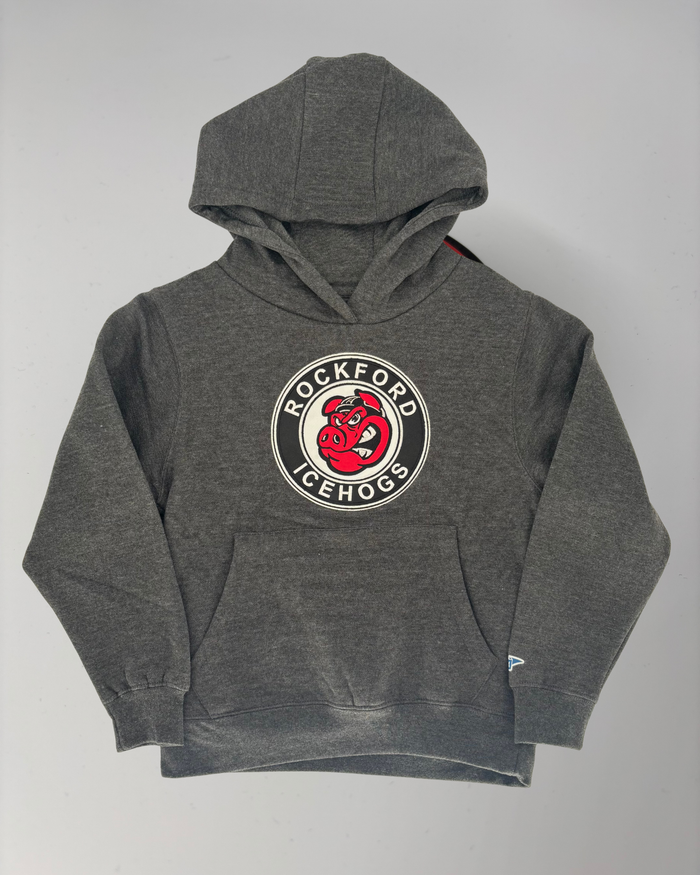 Youth Rockford IceHogs Charcoal Grey Hoodie