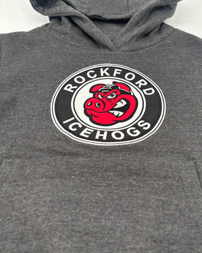 Youth Rockford IceHogs Charcoal Grey Hoodie