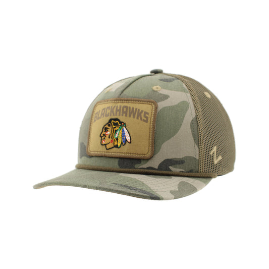 Zephyr Chicago Blackhawks Camo Rope Prairie Snapback